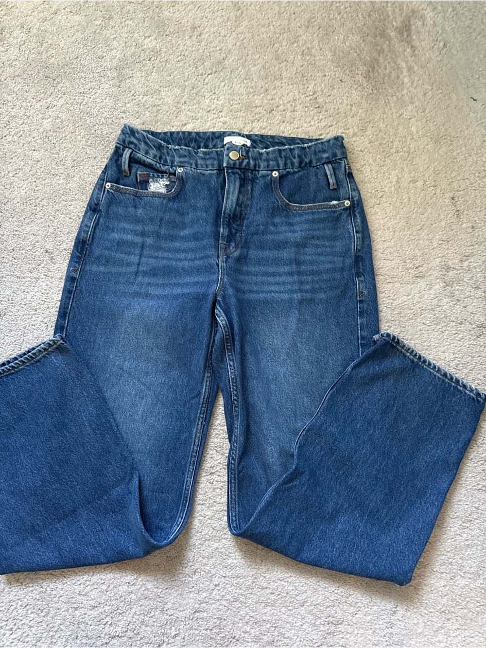 Good American Dark Blue Flare Jeans